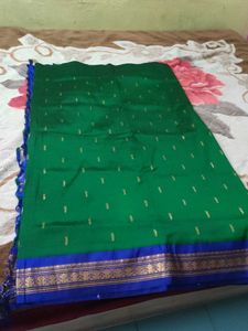 Green &amp; Blue Pattu  Saree