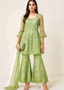 2 Sides Full Work Beads With Embroidery Sharara