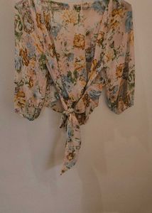 Floral Wrap Blouse