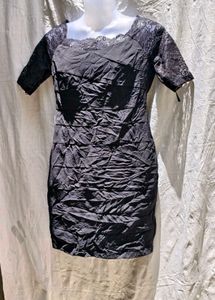 I. Lace Detail Black Dress