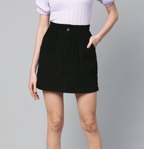 SASSFARAS Black Short Skirt