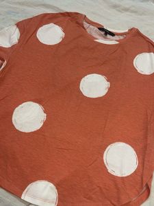 Vero-Moda Coral Polka Dot Top