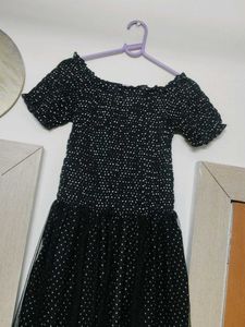 Chic Polka Dot Black Dress