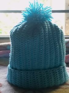 Sky Blue 💙 Woollen Hat For 6-10 Month Baby