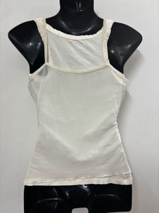 Stylish Sheer White Top With Buttons