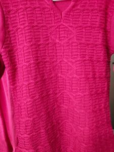 Wool Pink Kurta &amp; Pant Set