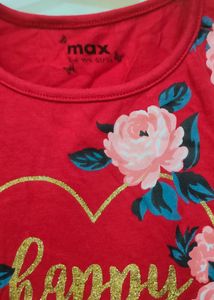 Red Colour Top For Girl Kid