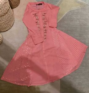 Peach Embroidered Kurti