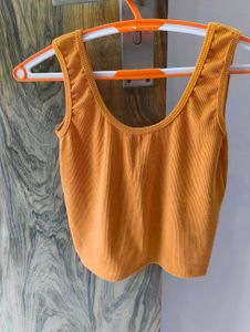 Adorable Mini Mustard Yellow Crop Tank Top