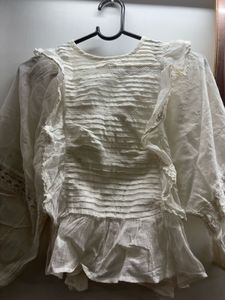 Ruffle White Top