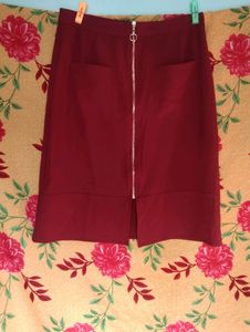 Stylish Maroon Midi Skirt