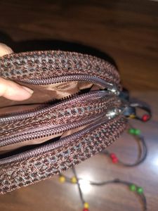 Beaded Round Sling bag