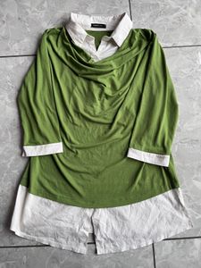 Green Layered Look Tunic Top