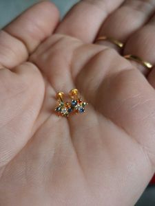 Floral Stud Earrings Gold