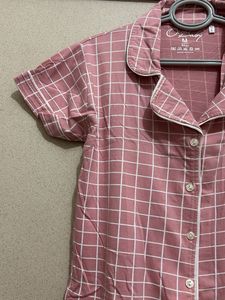 Pink Checkered Pajama Set