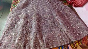 Women Designer Mirror Worked Unstiched Lehenga Cho