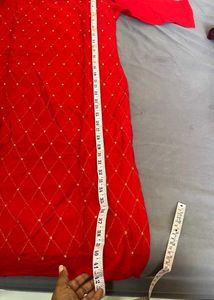 Red Embroidered Kurti