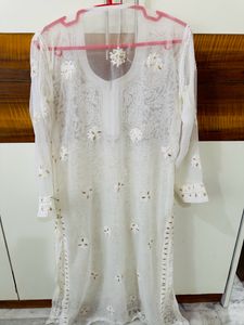 Pure Chikankari Work White kutri (Gottapatti)