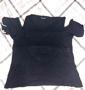 Cold Shoulder Top - Black