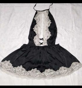 Lace Trim Halter Romper