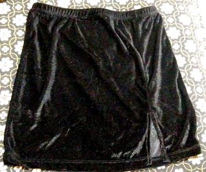 Velvet Slit Miniskirt