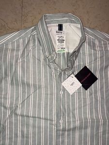 MAVIE Striped Long Sleeve Button-Down Shirt
