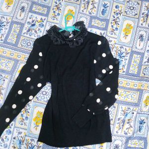 Chic Polka Dot Top (ribbed)
