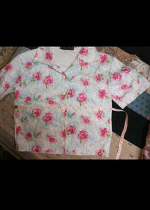 Floral Print Short Sleeve Button Down