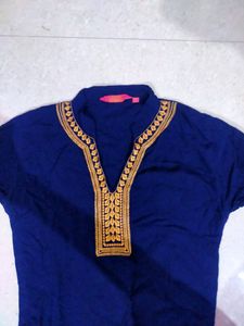 Beautiful Kurti With Neck Embroidery