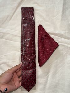 Raymond Burgundy Tie &amp; Pocket Square Set