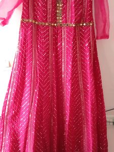 Red Chikankari Wedding Gown