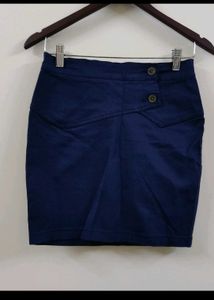 Navy Blue Mini Skirt