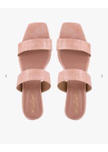 Eva Cupid Pink Croc Double Strap Sandals
