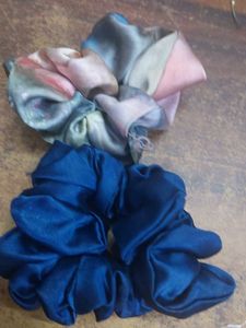 Stylish  satin Hair Scrunchies (Set of 2)