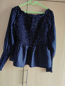 Polka Dot Smocked Blouse