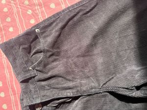 Black Corduroy Wide Leg Trousers