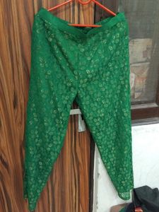 Green &amp; Embroidered Anarkali