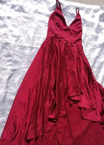 Brand New ( Shein) Red Satin  High Low Dress