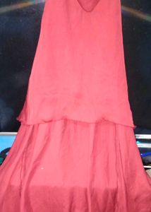 Elegant Maroon Layered Dress