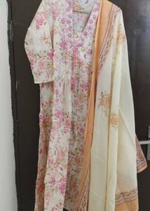 New Unused PureCotton Embroidery Aline Suit