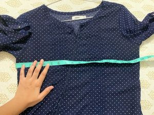 Polka Dots Dark Blue Sheer Top