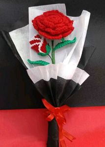 Handmade Crochet Rose Flower Bouquet
