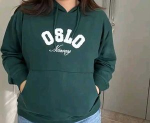 Green 'Oslo' Graphic Hoodie L size