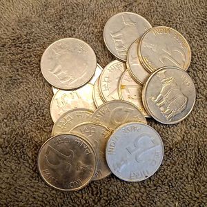 FSS 10p, 25p, 50p And 1R Coins Lotte (80 Pcs)