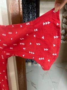 Red Printed Top - Medium