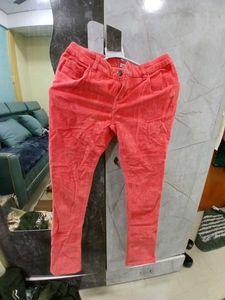 Coral Corduroy Pants