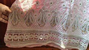 Pink Embroidered chudidar