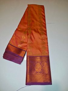 Elegant Orange Silk Saree
