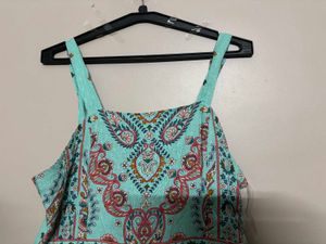 Teal Paisley Print Sundress