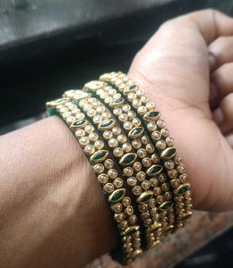 Kundan Bangles Combo